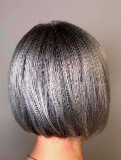 48 Ombrés gris impressionnant pour cheveux courts 5 48 Ombrés gris impressionnant pour cheveux courts 5