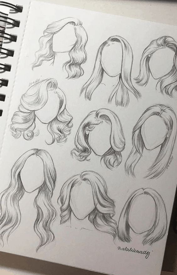 30 idées pour apprendre à faire un dessin de cheveux 4