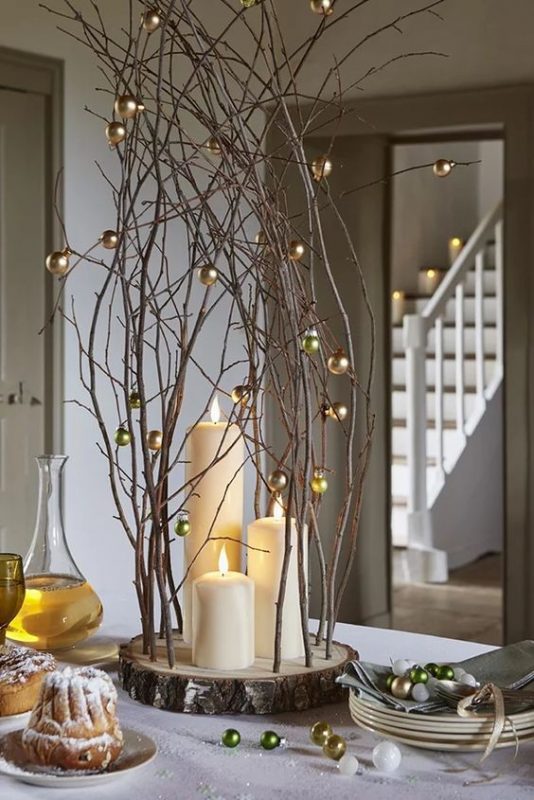28 Décorations de tables de Noël naturelles à faire soi-même 2 28 Décorations de tables de Noël naturelles à faire soi-même 2