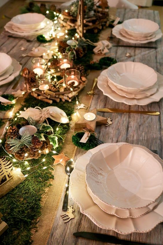 28 Décorations de tables de Noël naturelles à faire soi-même
