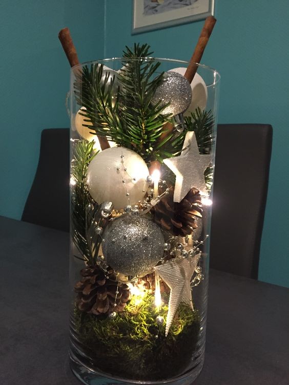 30 Décorations de Noël à faire soi-même avec un vase 6