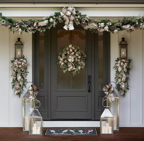 24 Décorations de portes de Noël magnifiques et simples à faire 21 24 Décorations de portes de Noël magnifiques et simples à faire 21