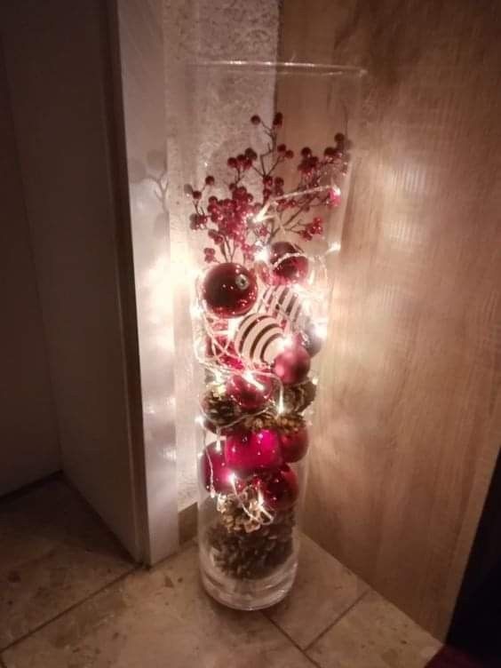 30 Décorations de Noël à faire soi-même avec un vase 19