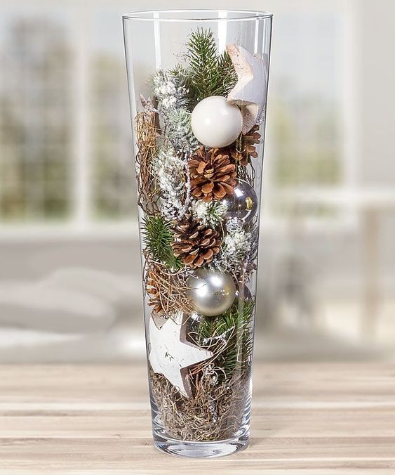 30 Décorations de Noël à faire soi-même avec un vase 24