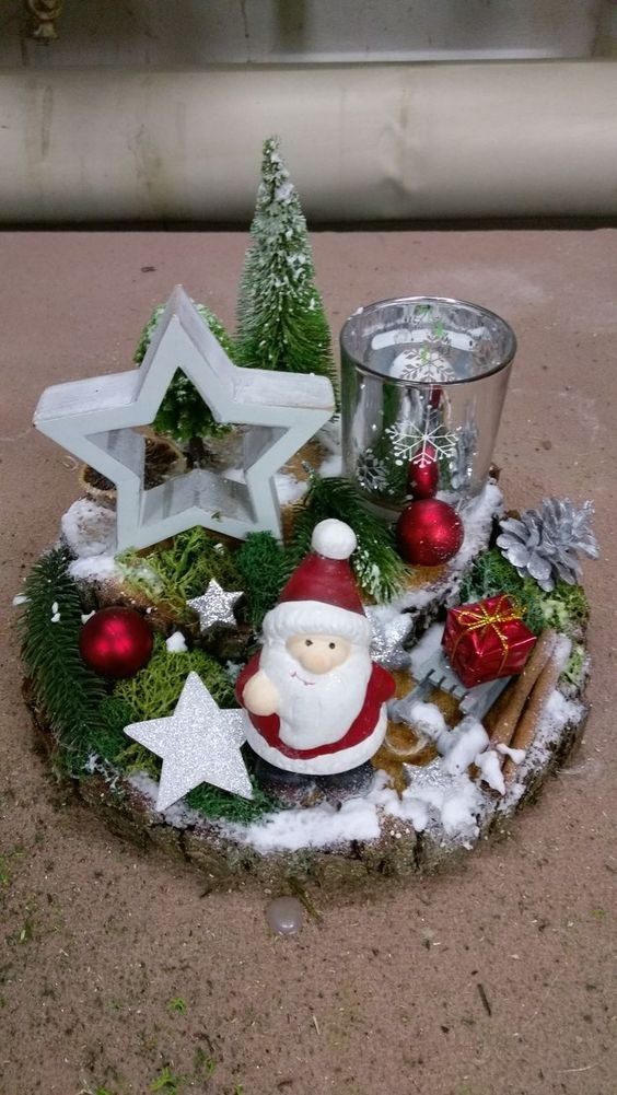 27 Décos de Noel avec des disques de bois et des galets 9 27 Décos de Noel avec des disques de bois et des galets 9