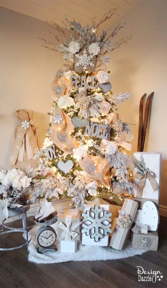 38 top idées de sapins de Noël artificiels décorés 18