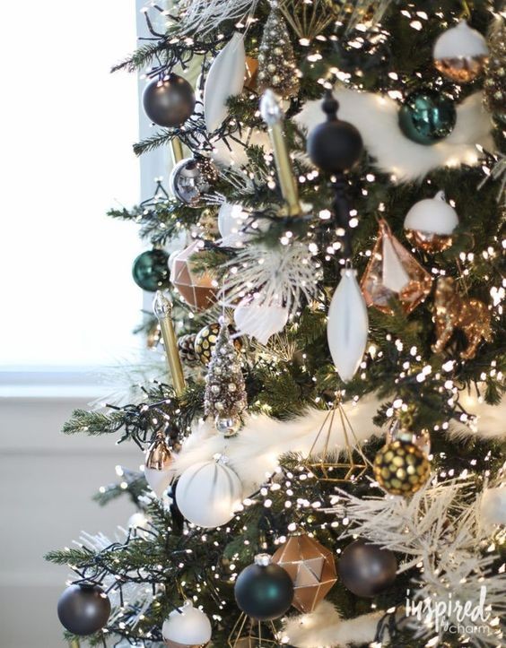 38 top idées de sapins de Noël artificiels décorés 32