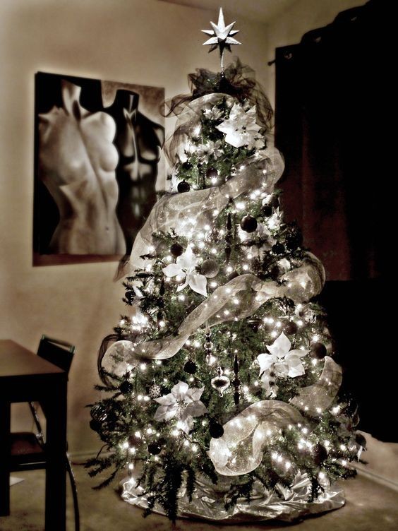 38 top idées de sapins de Noël artificiels décorés 37