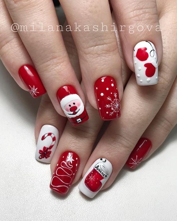 55 Nails art de Noël pour déballer vos cadeaux en beauté 22