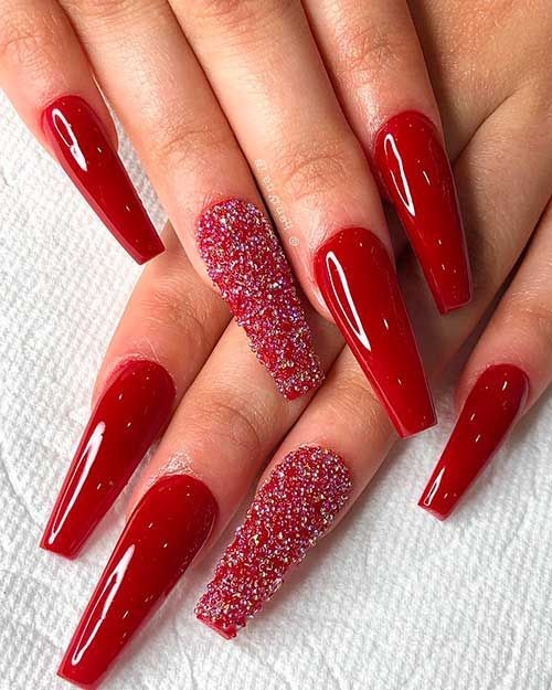 44 top idées d'ongles rouges canons à porter 14