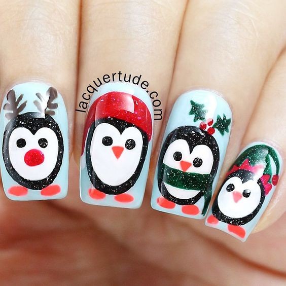 44 top idées de Nail art de Noël 42