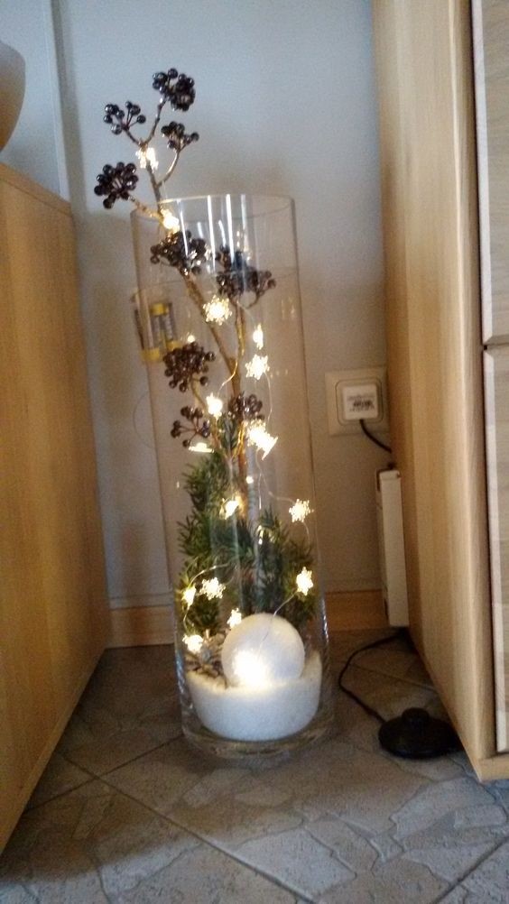 19 Décorations de Noël à faire soi-même avec un vase en verre 2 19 Décorations de Noël à faire soi-même avec un vase en verre 2