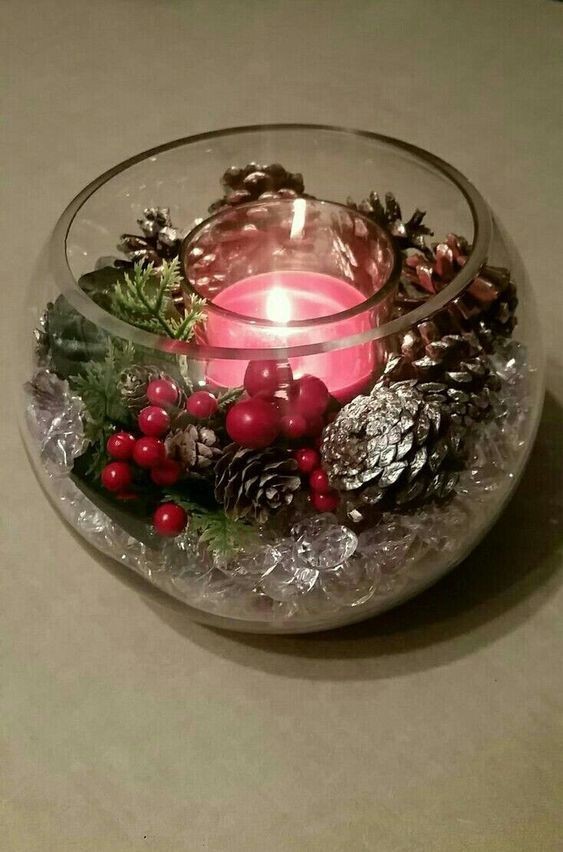 21 Centres de Tables de Noël à Faire Avec Un Bocal en Verre 4 21 Centres de Tables de Noël à Faire Avec Un Bocal en Verre 4