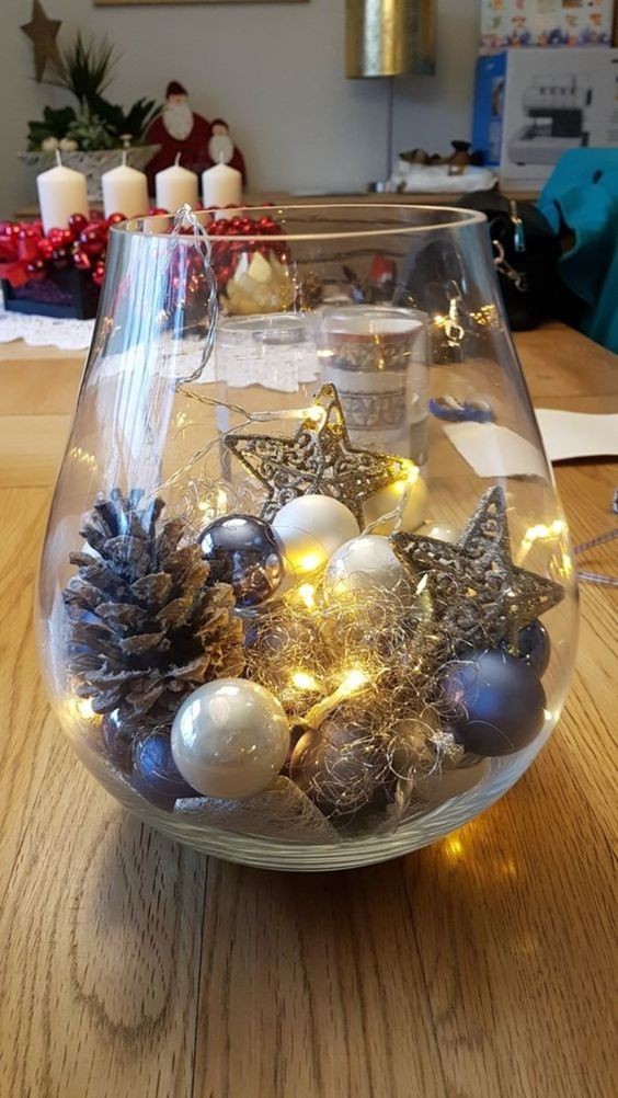 21 Centres de Tables de Noël à Faire Avec Un Bocal en Verre 5 21 Centres de Tables de Noël à Faire Avec Un Bocal en Verre 5