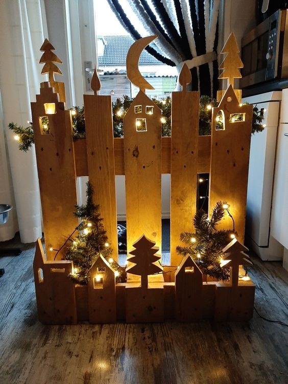 60 Déco de Noël en bois à fabriquer à partir d'une palette 35