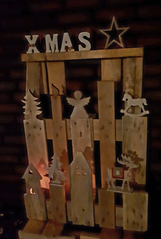 60 Déco de Noël en bois à fabriquer à partir d'une palette 36