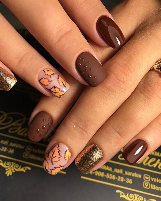 18 idées de nail art pour des ongles d'automne 7 18 idées de nail art pour des ongles d'automne 7