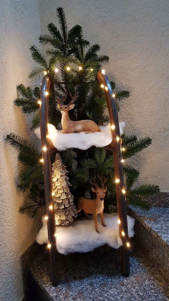 17 Décorations de Noël avec une luge en bois 1 17 Décorations de Noël avec une luge en bois 1