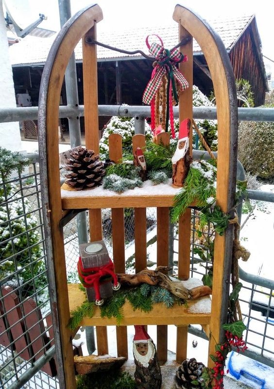 17 Décorations de Noël avec une luge en bois 17 17 Décorations de Noël avec une luge en bois 17