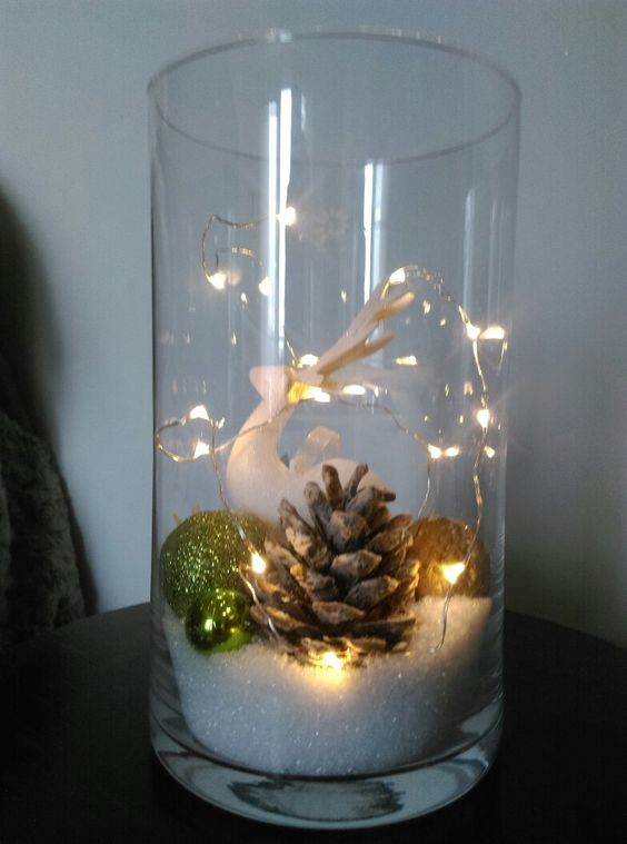 41 Déco de Noël faciles à faire avec une vase ou un verre 31 41 Déco de Noël faciles à faire avec une vase ou un verre 31