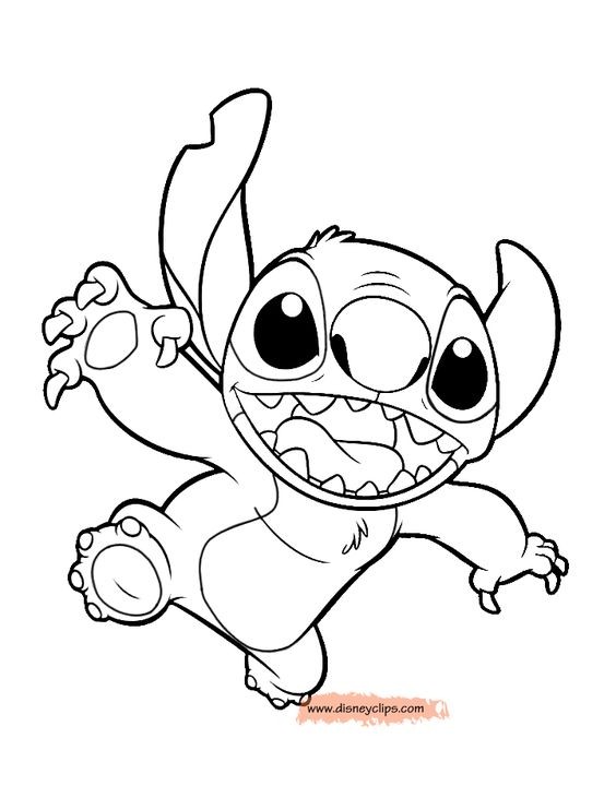 Coloriage Stitch amoureux. (Coloriage Stitch)