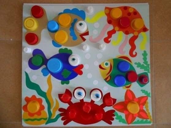22 activités manuelles pour enfant avec des bouchons de bouteille 5