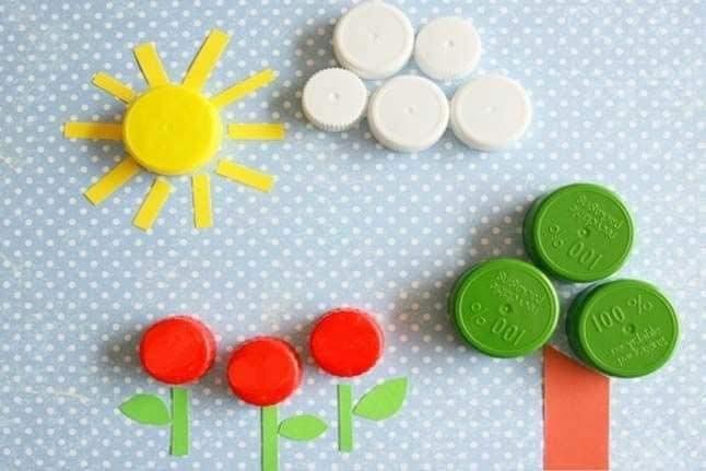 22 activités manuelles pour enfant avec des bouchons de bouteille 11