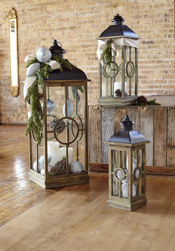 14 Décorations de Noël à faire avec une lanterne 5 14 Décorations de Noël à faire avec une lanterne 5