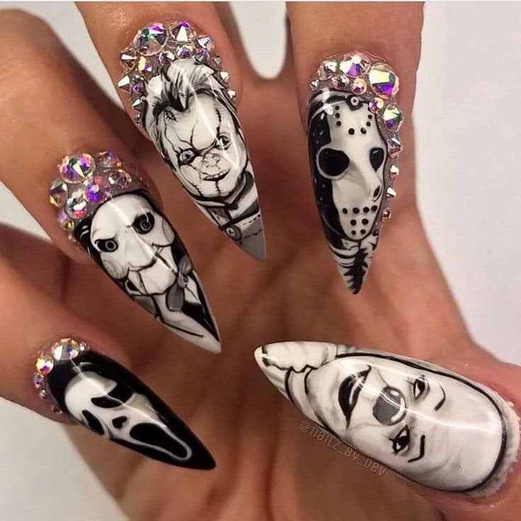 54 idées amusantes et effrayante d'ongles pour la fête d'Halloween 9 54 idées amusantes et effrayante d'ongles pour la fête d'Halloween 9