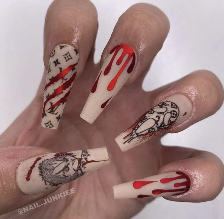 54 idées amusantes et effrayante d'ongles pour la fête d'Halloween 32 54 idées amusantes et effrayante d'ongles pour la fête d'Halloween 32