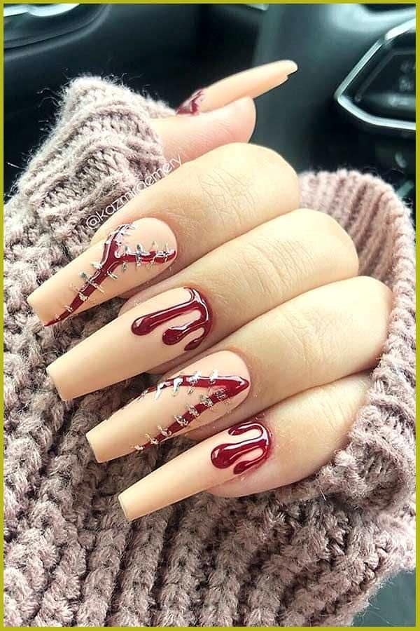 54 idées amusantes et effrayante d'ongles pour la fête d'Halloween 44 54 idées amusantes et effrayante d'ongles pour la fête d'Halloween 44