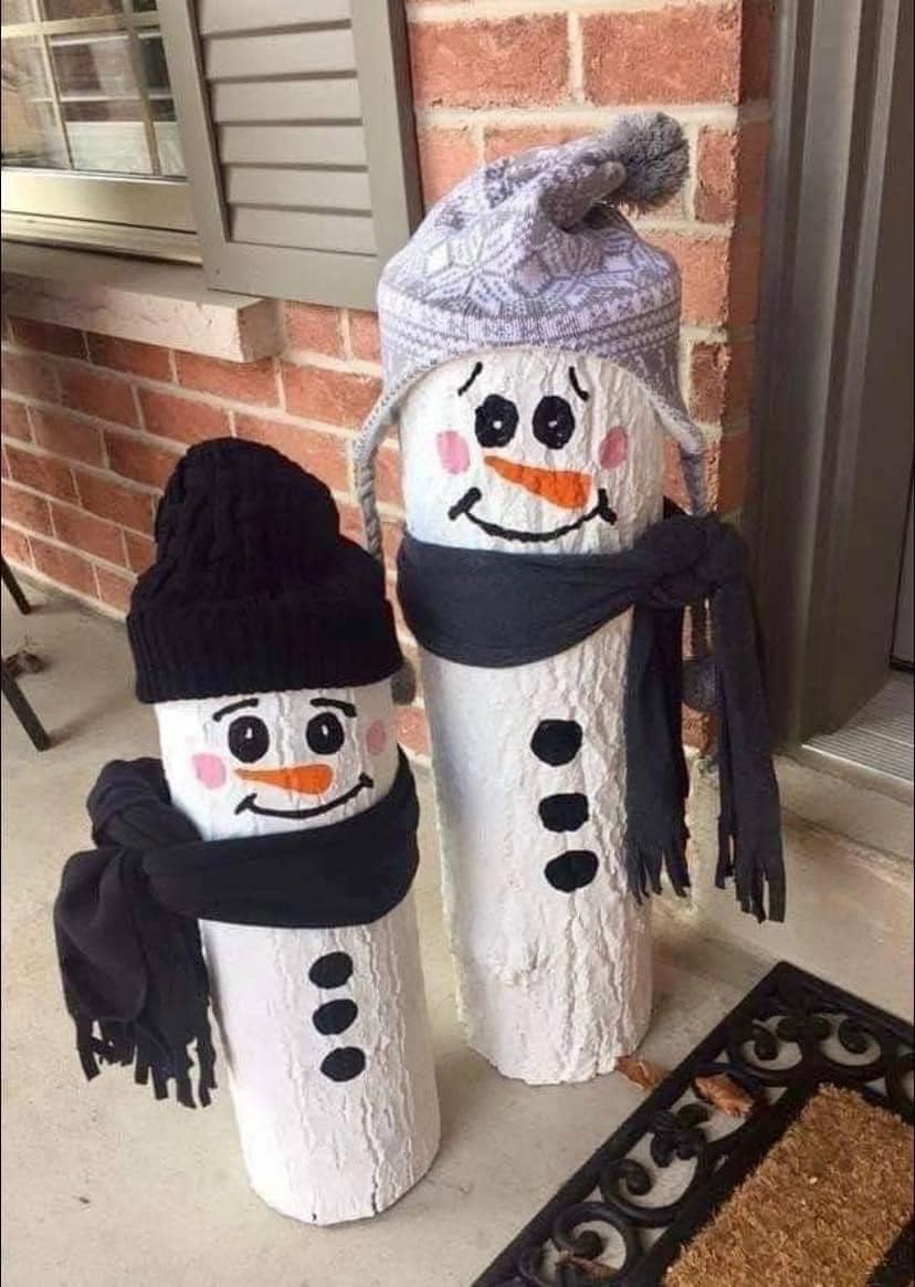 27 idées de décoration de Noël avec des bûches de bois 7