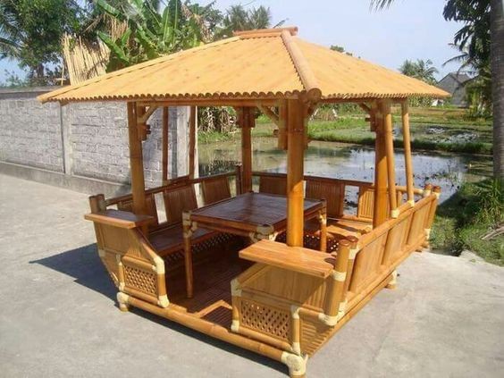 16 idées de gazebo en bambou et bois 7