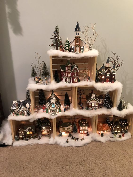8 décors de Noël à faire avec des caisses en bois 6