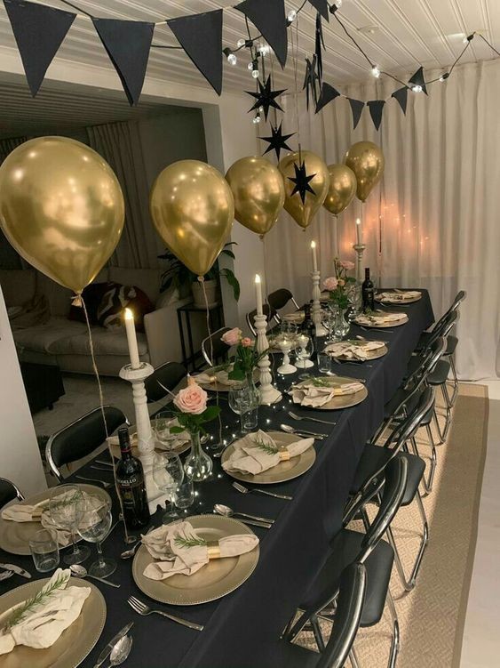 9 Décorations de table de Nouvel an en Noir et Or 19 9 Décorations de table de Nouvel an en Noir et Or 19
