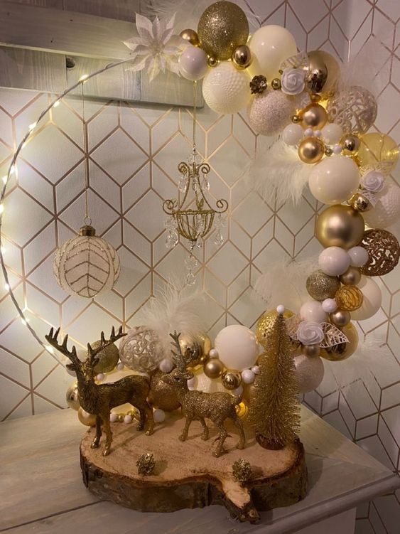 41 Déco de Noël en forme de cercle Hula Hoop 19