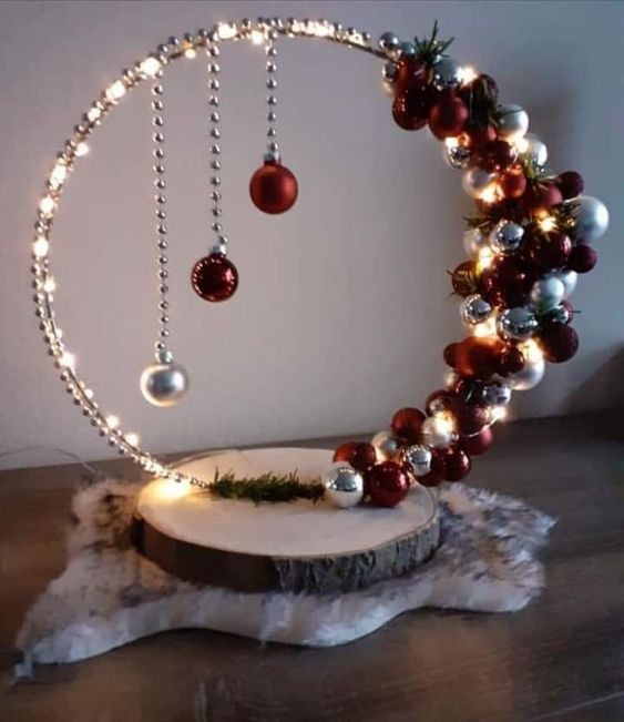 41 Déco de Noël en forme de cercle Hula Hoop 32