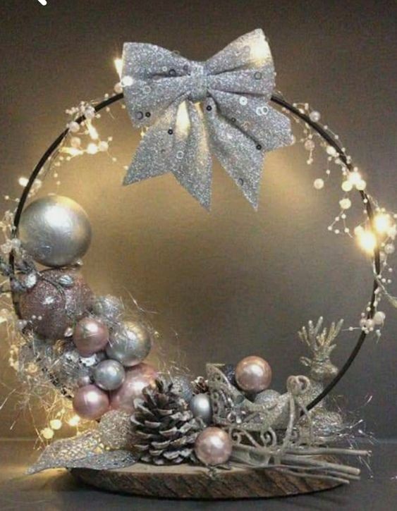 41 Déco de Noël en forme de cercle Hula Hoop 33