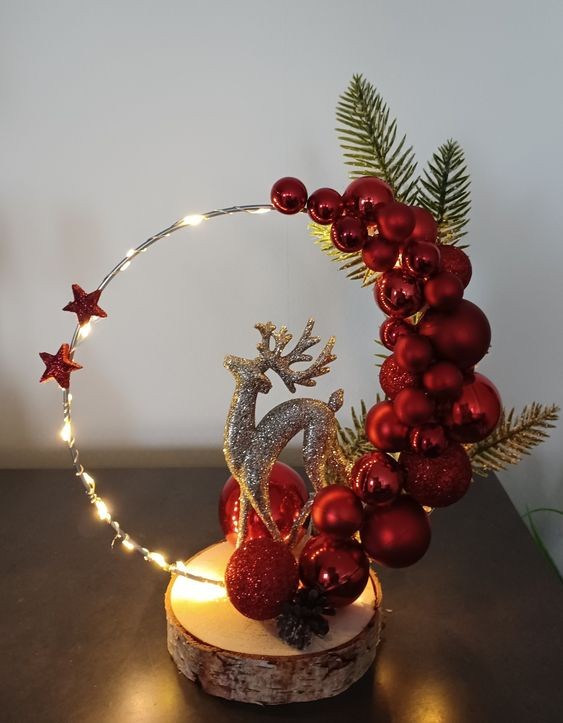 41 Déco de Noël en forme de cercle Hula Hoop 37