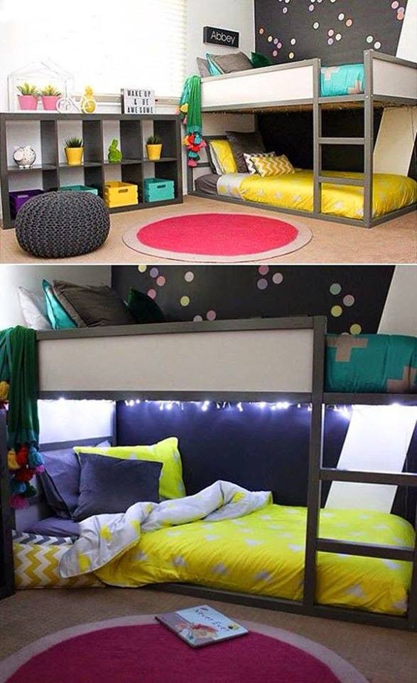15 idées pour économiser de l'espace et rester stylé avec des lits superposés triples 13