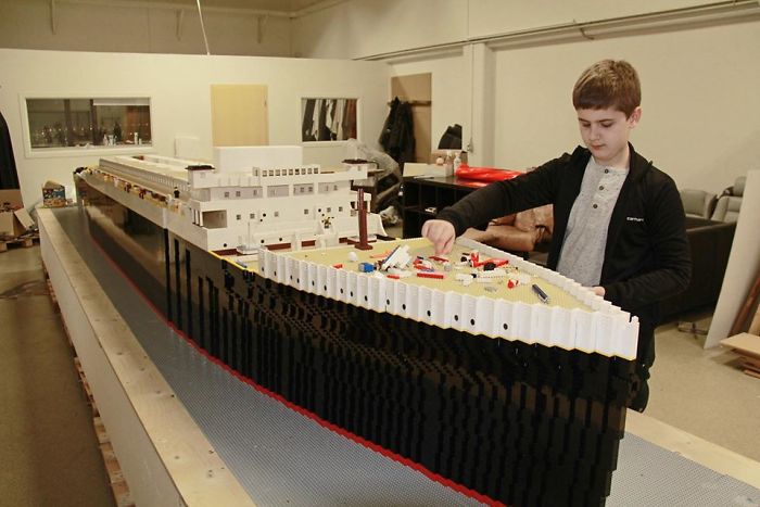 Boy with Autism Builds World's Largest LEGO Titanic Replica Boy with Autism Builds World's Largest LEGO Titanic Replica