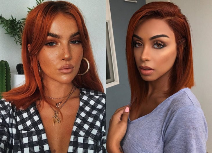 14 Couleurs de cheveux qui mettront en valeur votre peau brune 1 Couleurs de cheveux pour les filles brunes; teinte de cuivre chaud, orange foncé