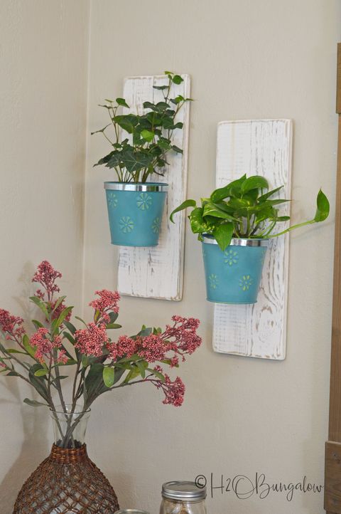 hanging planters dollar store bucket