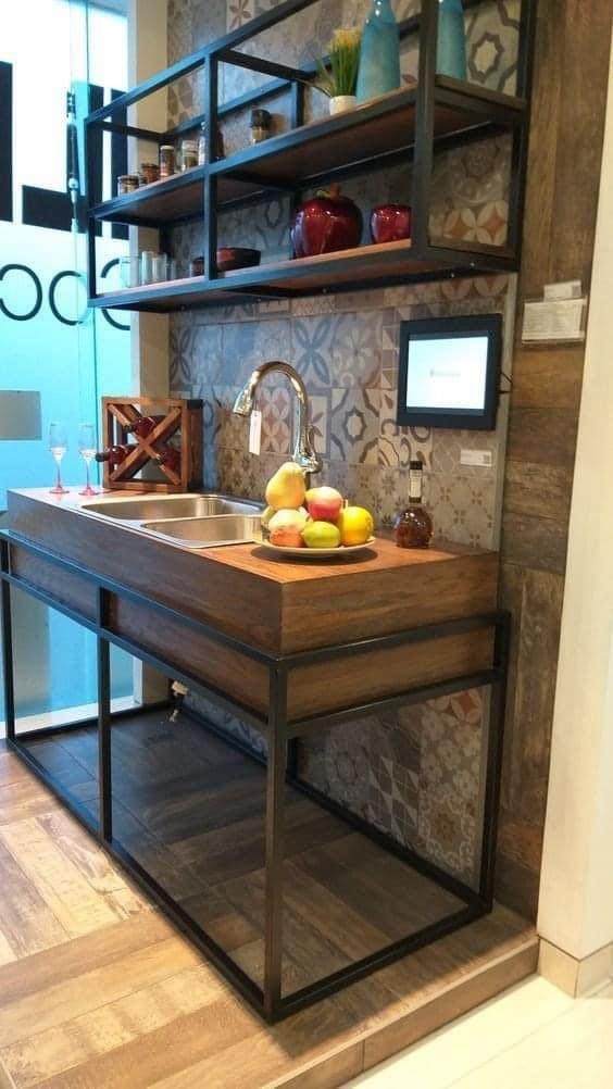 9 Magnifiques combinaisons de décos entre fer et bois 1
