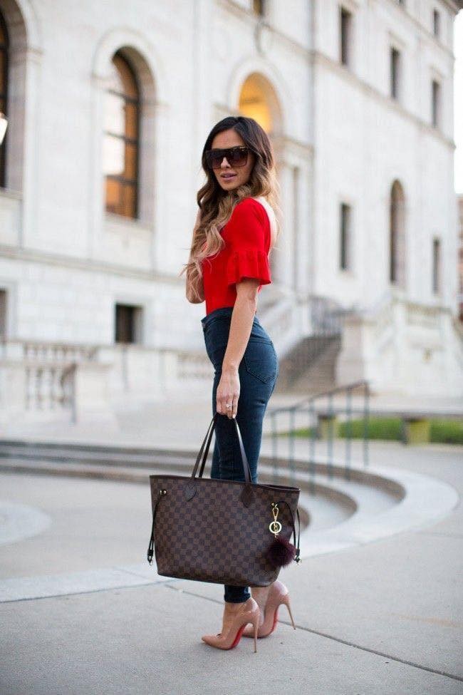 19 Idées pour assortir chemisier rouge avec un jean 6 19 Idées pour assortir chemisier rouge avec un jean 6