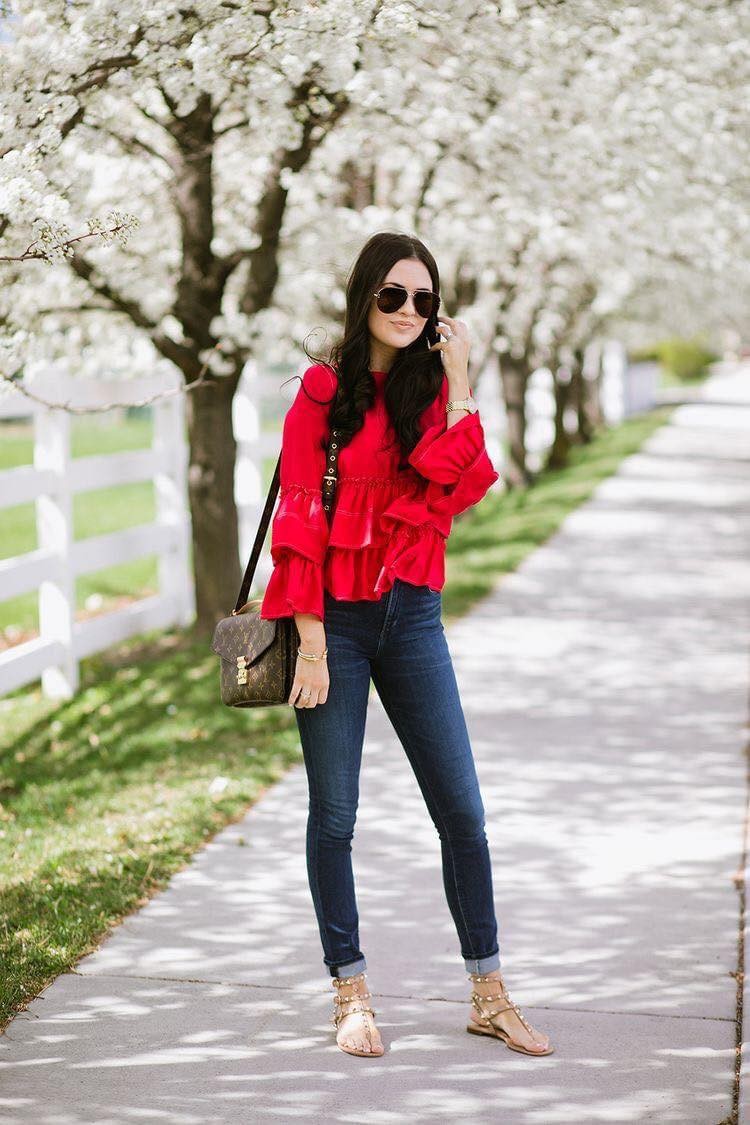 19 Idées pour assortir chemisier rouge avec un jean 7 19 Idées pour assortir chemisier rouge avec un jean 7