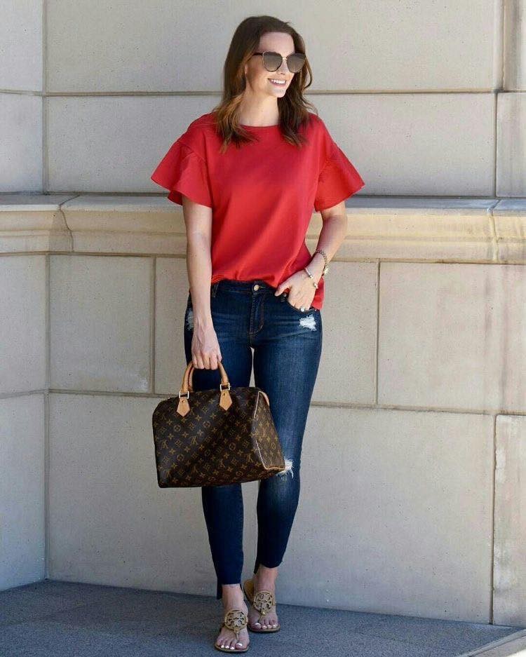 19 Idées pour assortir chemisier rouge avec un jean 14 19 Idées pour assortir chemisier rouge avec un jean 14