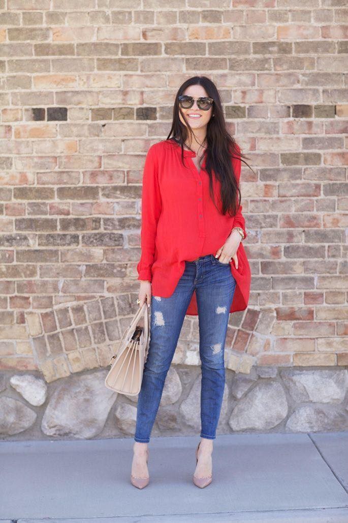 19 Idées pour assortir chemisier rouge avec un jean 15 19 Idées pour assortir chemisier rouge avec un jean 15
