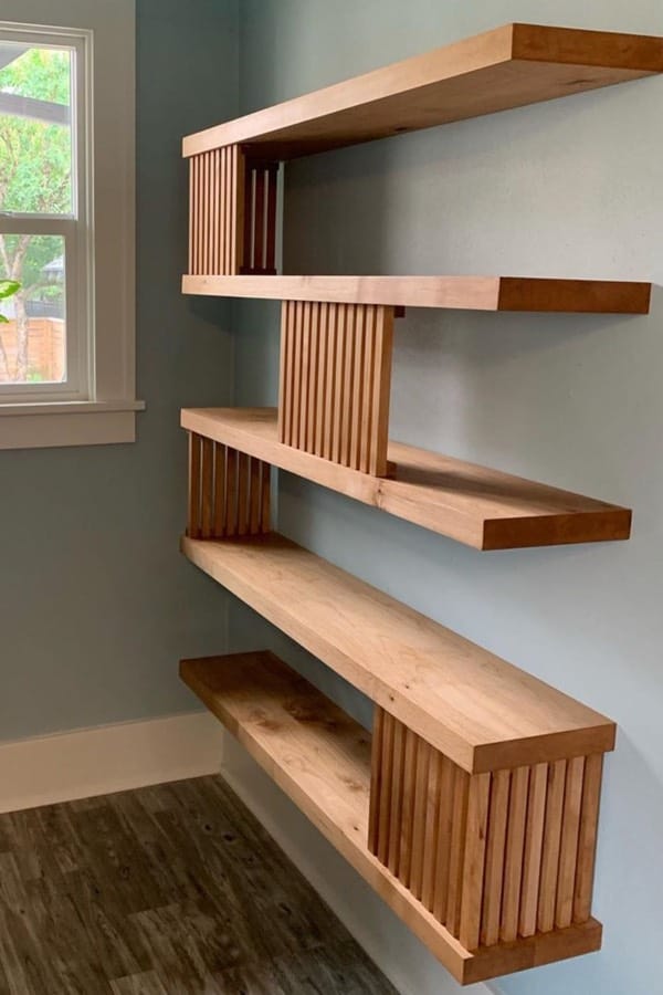 22+ Meilleures idées d'étagères flottantes pour 2023 6 light wood floating shelf ideas