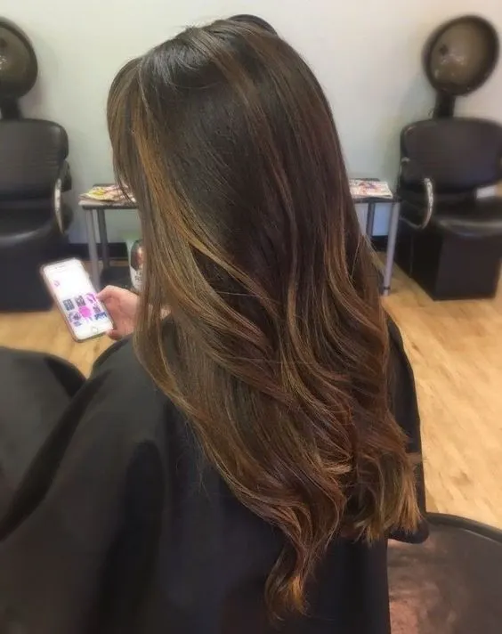 20 honey balayages on brown and black hair 16
